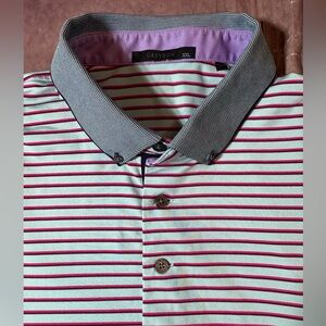 Greyson Polo Shirt Men’s Sz XXL 2XL Striped Logo Golf Button Collar PGA Tour